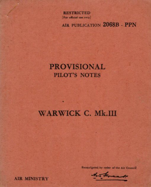 Flight Manual for the Vickers Warwick