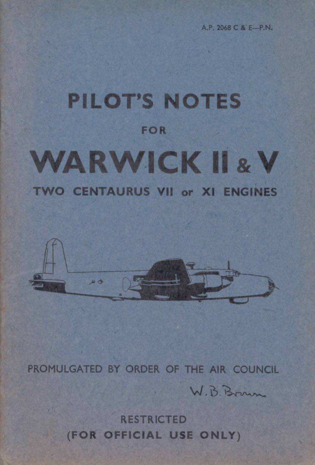 Vickers Warwick Flight Manuals