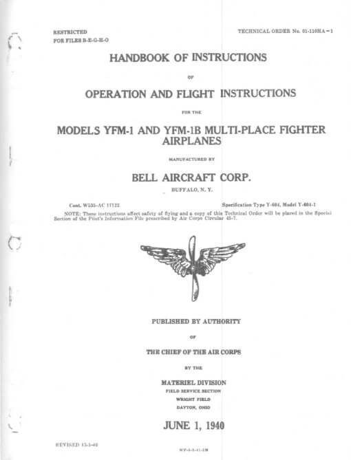 Flight Manual for the Bell YFM Airacuda