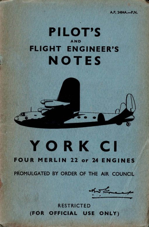 Flight Manual for the Avro York.