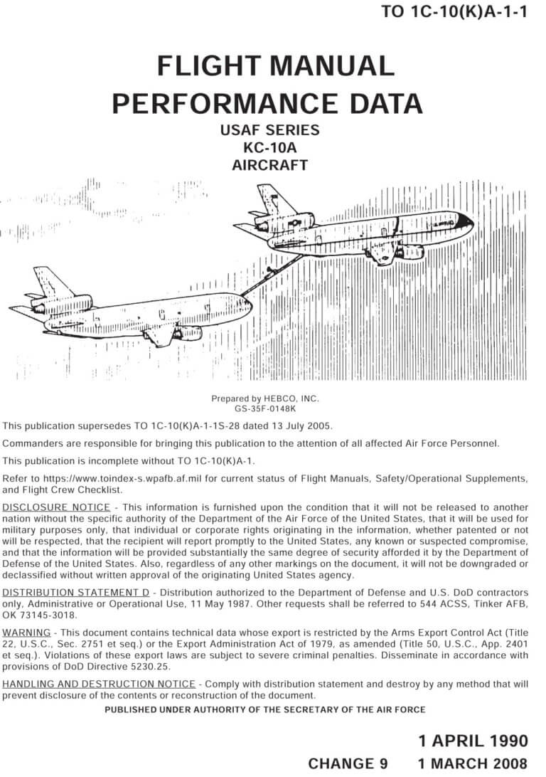 McDONNELL-DOUGLAS KC-10A EXTENDER - Flight Manuals