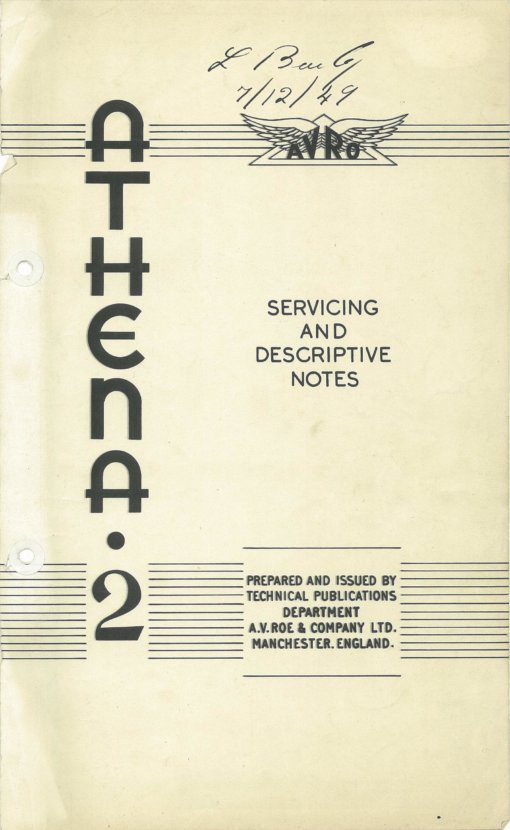 Flight Manual for the Avro 701 Athena