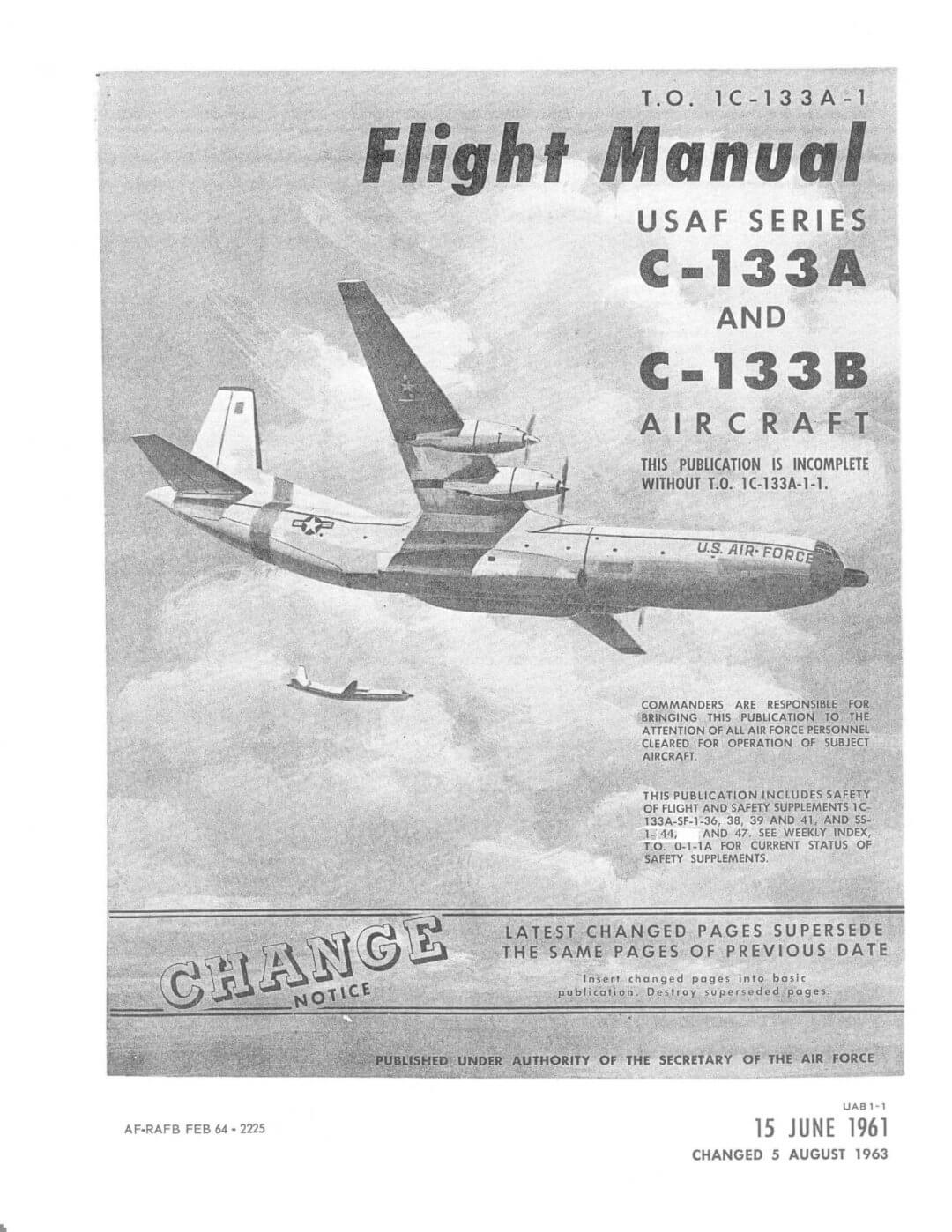 DOUGLAS C-133 CARGOMASTER - Flight Manuals