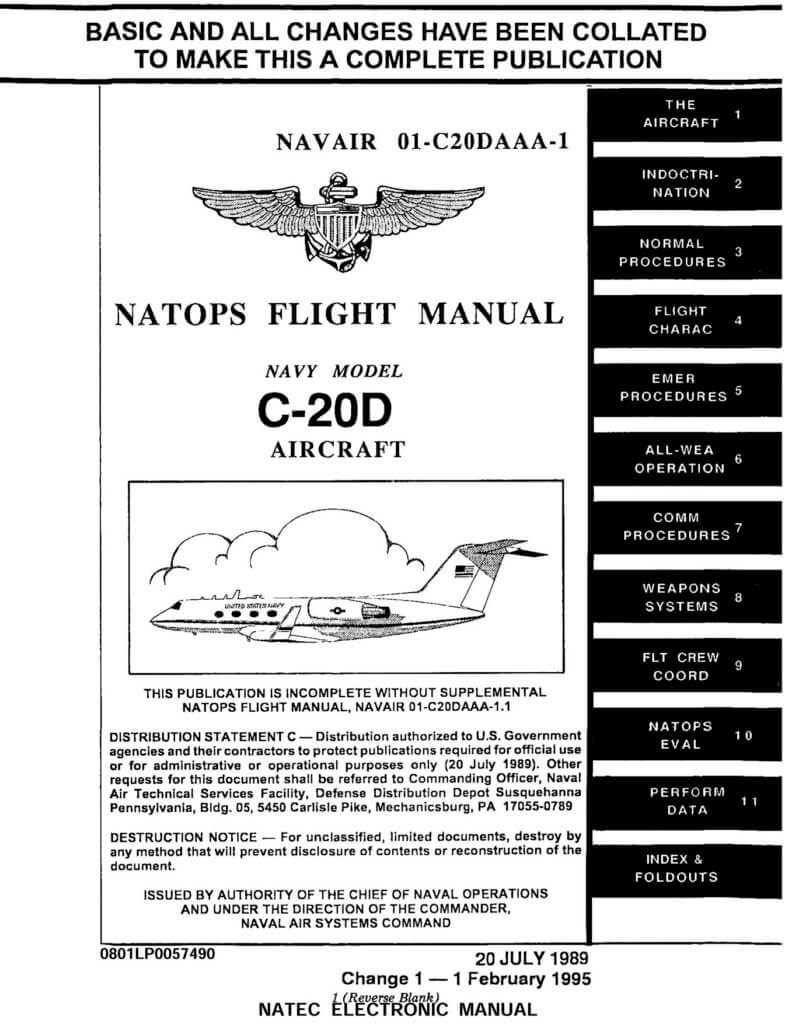 GULFSTREAM III (C-20) - Flight Manuals