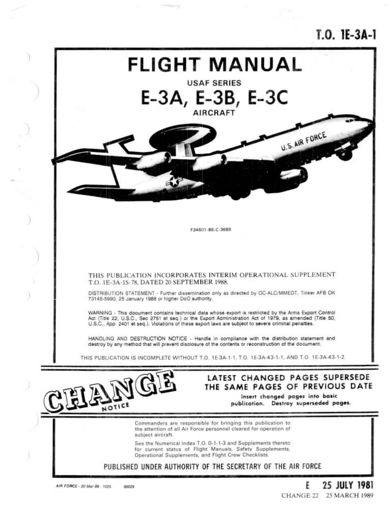 BOEING E-3 SENTRY - Flight Manuals