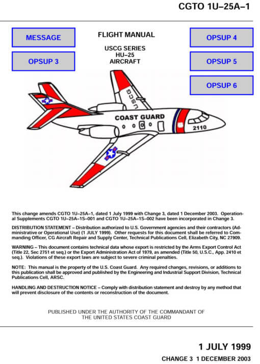 Flight Manual for the Dassault HU-25 Guardian