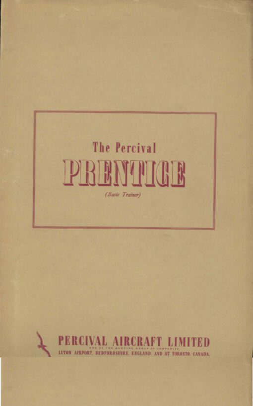 Flight Manual for the Percival Prentice