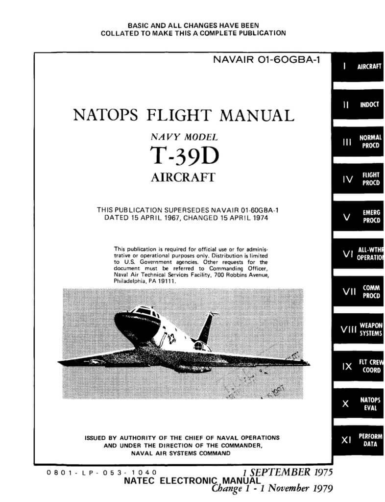 NORTH AMERICAN T-39 SABRELINER - Flight Manuals