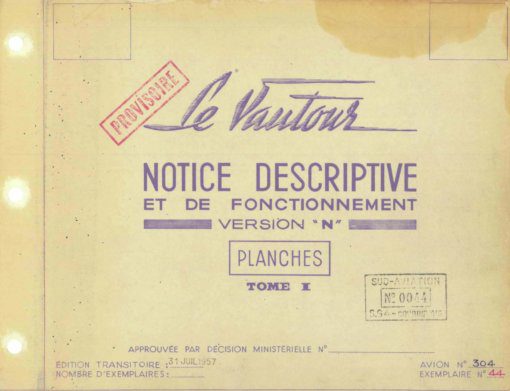 Flight Manual for the Sud Aviation SO4050 Vautour