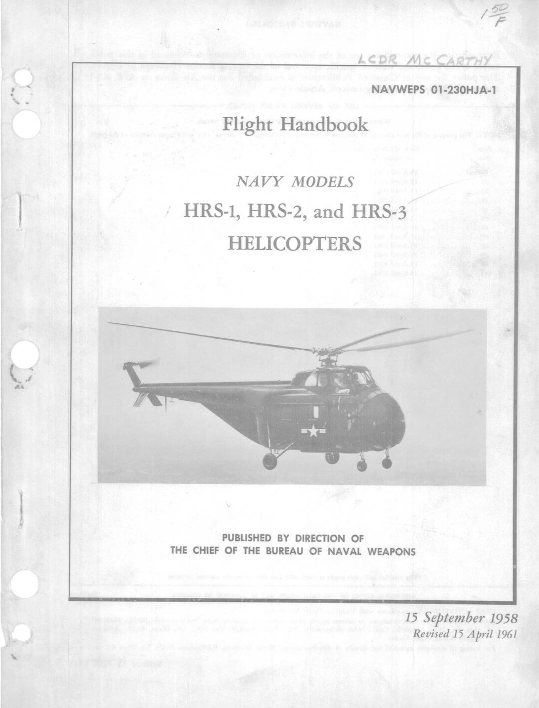 SIKORSKY H-19 HRS (S-55) - Flight Manuals