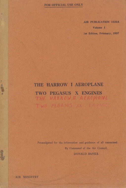 Flight Manual for the Handley Page Harrow