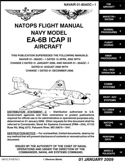 Flight Manual for the Grumman EA-6 Prowler