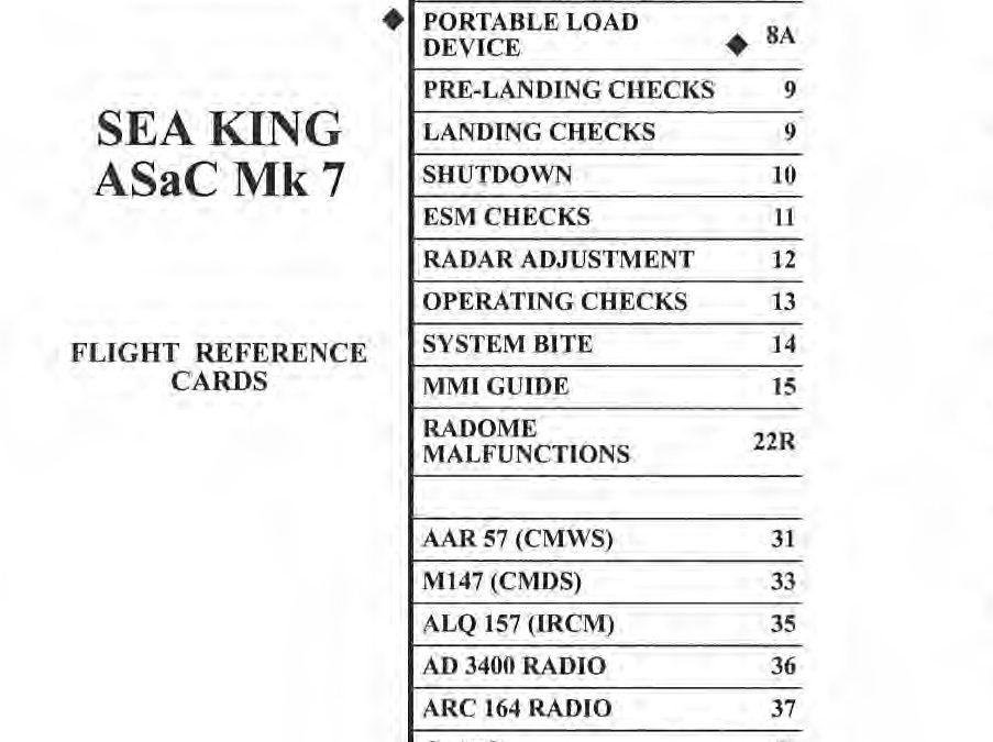 Sea King ASaC7 Flight Reference Cards-Rear-cover - Flight Manuals