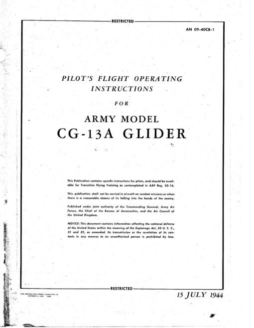 Flight Manual for the Waco CG-13