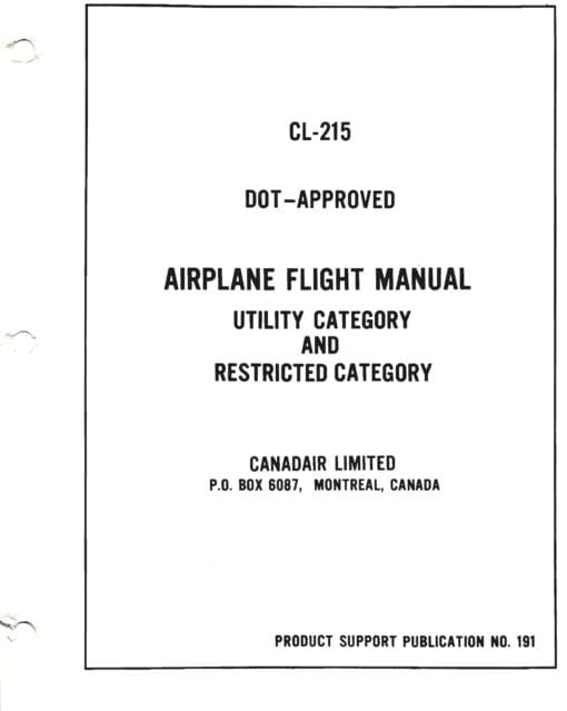 Flight Manual for the Canadair CL-215