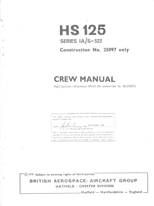 Flight Manual for the De Havilland DH125 and Dominie