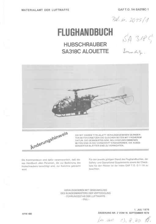 Flight Manual for the Aerospatiale Alouette II