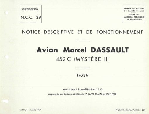 Flight Manual for the Dassault Mystere