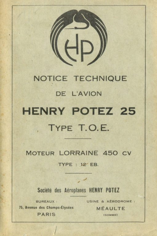 Flight Manual for the Potez 25