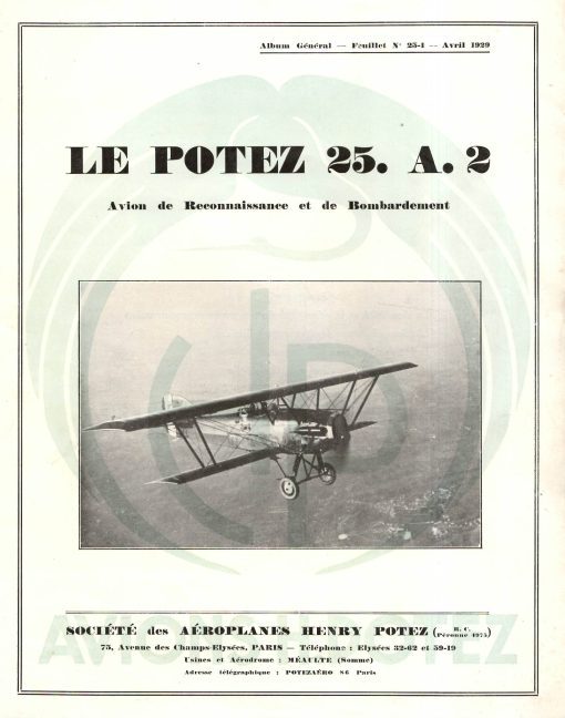 Flight Manual for the Potez 25 A2.