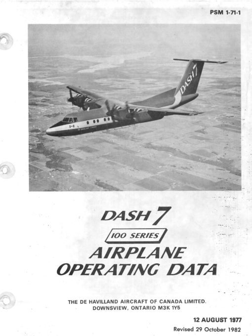 Flight Manual for the De Havilland Canada DHC-7 Dash Seven