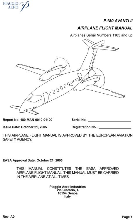 PIAGGIO P180 AVANTI - Flight Manuals