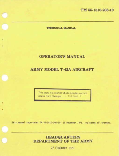 Flight Manual for the Beech T-42 Cochise Model 55 Baron