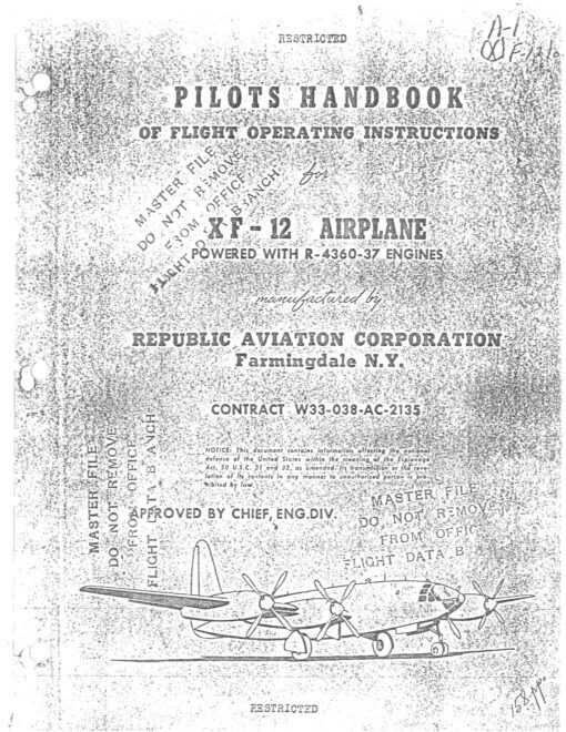 Flight Manual for the Republic XF-12 Rainbow