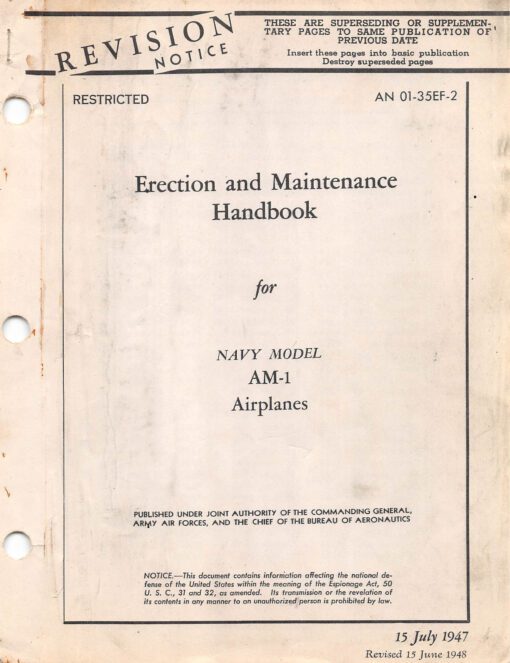 Flight manual and maintenance manual for the Martin AM-1 and AM-1Q Mauler