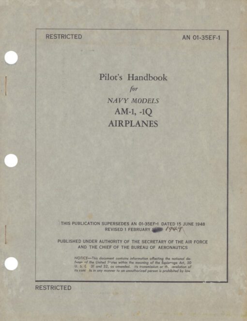 Flight manual and maintenance manual for the Martin AM-1 and AM-1Q Mauler