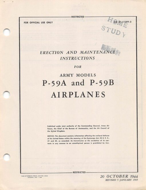 Flight manual for the Bell P-59 Airacomet