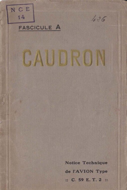 Flight Manual for the Caudron C59