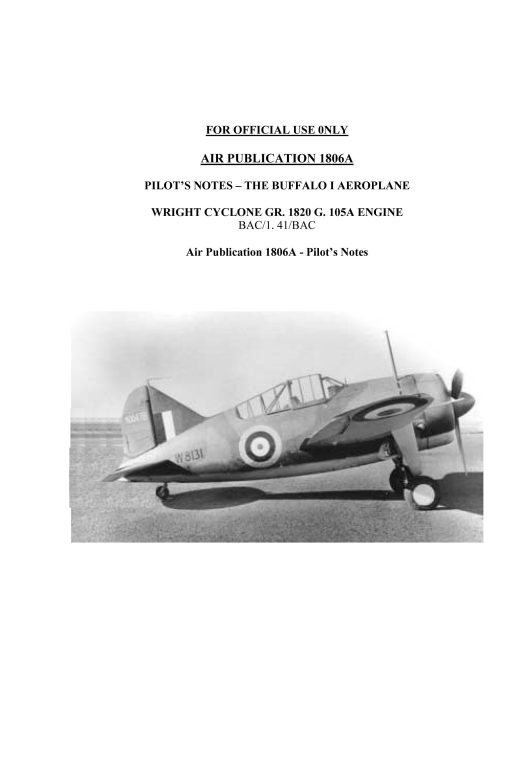 Flight Manual for the Brewster F2A Buffalo