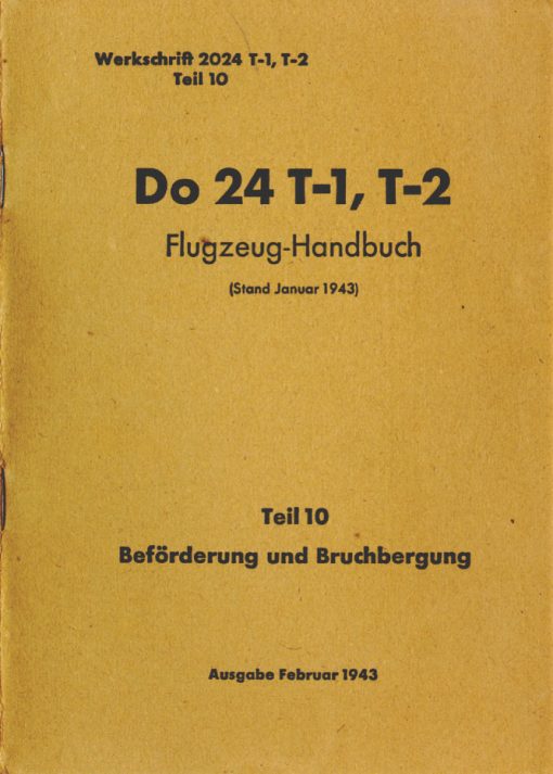 Flight Manual for the Dornier Do24 WW2 flying boat