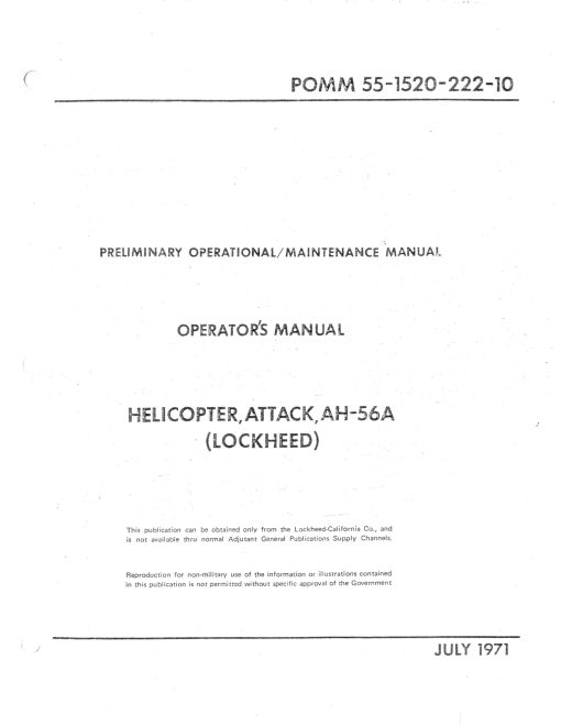 Flight Manual for the Lockheed AH-56A Cheyenne