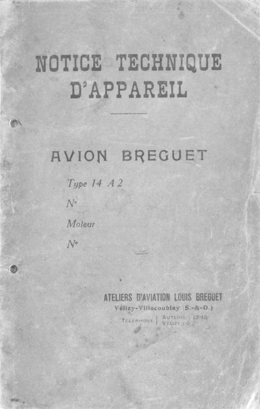 Flight Manual for the Breguet 14