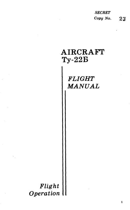 Flight Manual for the Tupolev TU-22 Blinder