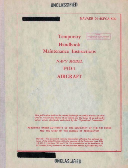 Flight manual for the Douglas F5D Skylancer