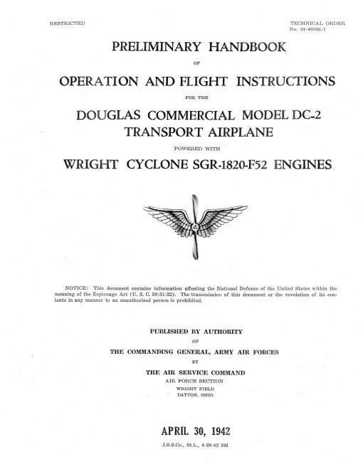 Flight Manual for the DC-1 and DC-2