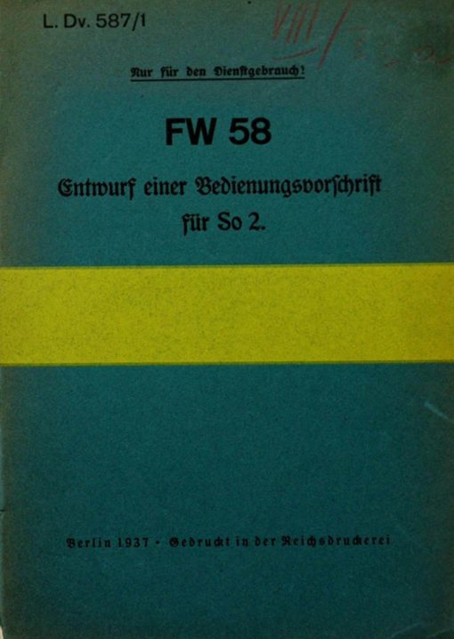 Flight Manual for the Focke-Wulf Fw58 Weihe